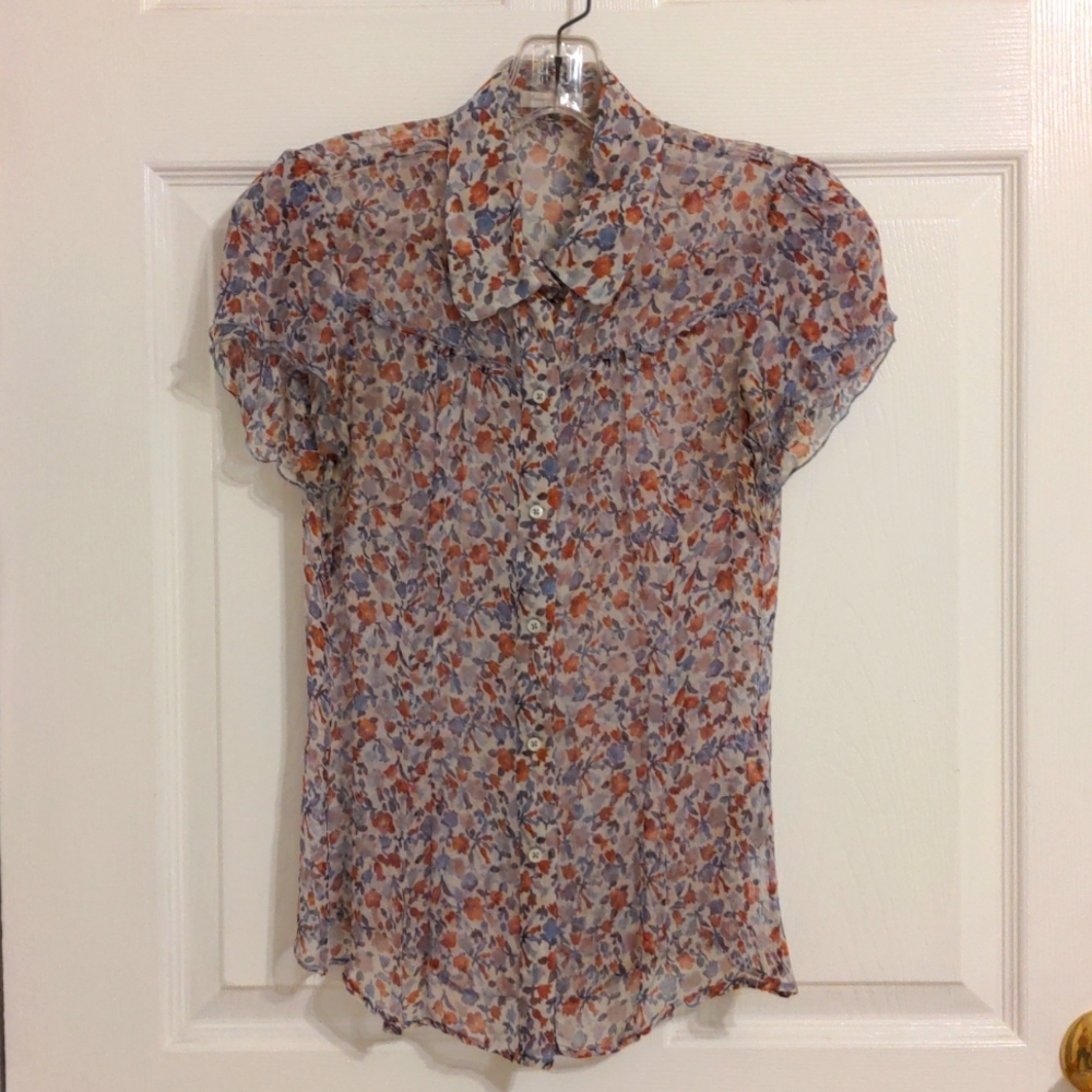 Massimo Dutti Floral Silk Blouse